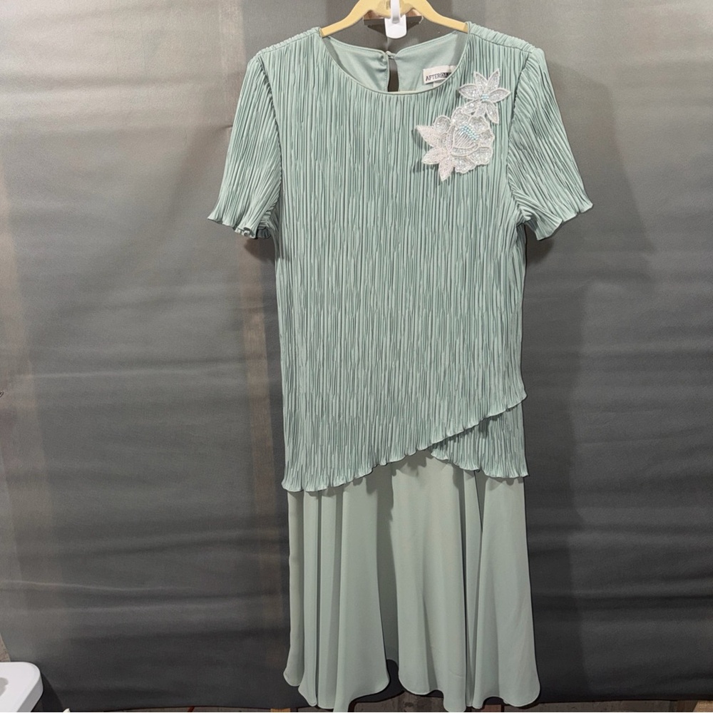 After Dark Vintage Tiered Dress Size 12 |  32” Long From Pit To Bottom Beaded